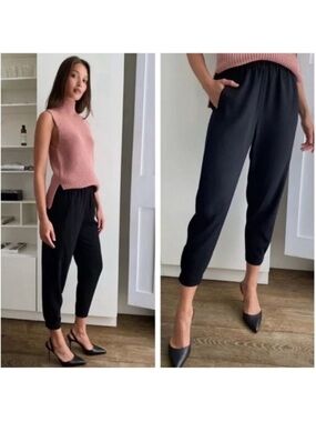 Babaton Black Dexter Elastic-Waist Cropped Joggers